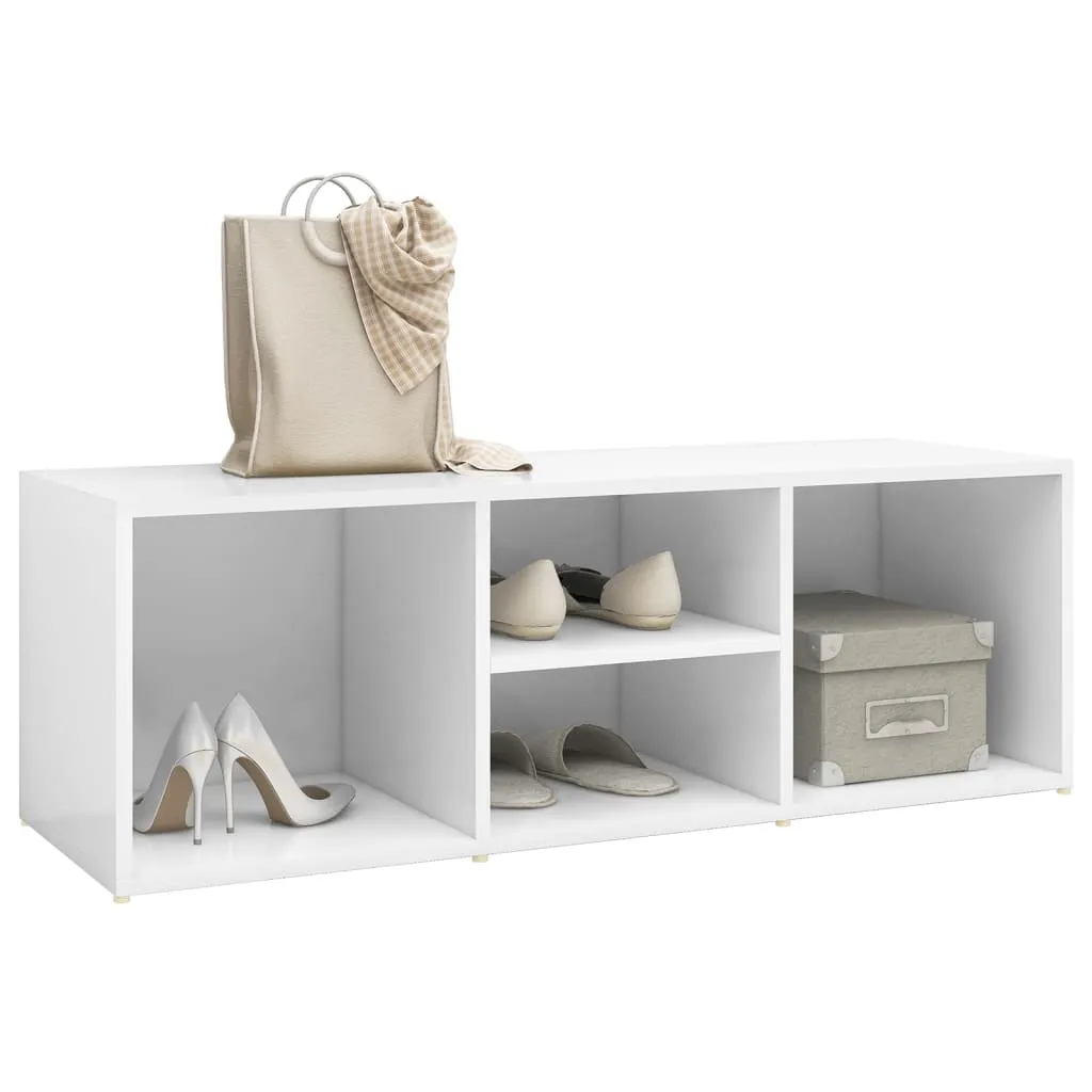 Shoe Storage Bench White 105x35x35 cm Chipboard