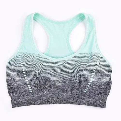 Sports Bra High Stretch Breathable Top Fitness Women Padded for Running Yoga Gym Seamless Crop Bra Gradient Sport Bra