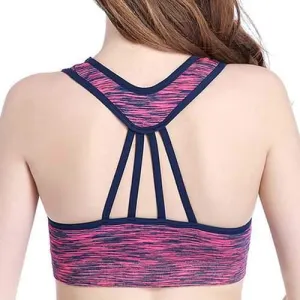 Strappy Back Wireless Shockproof Padded Sports Bra