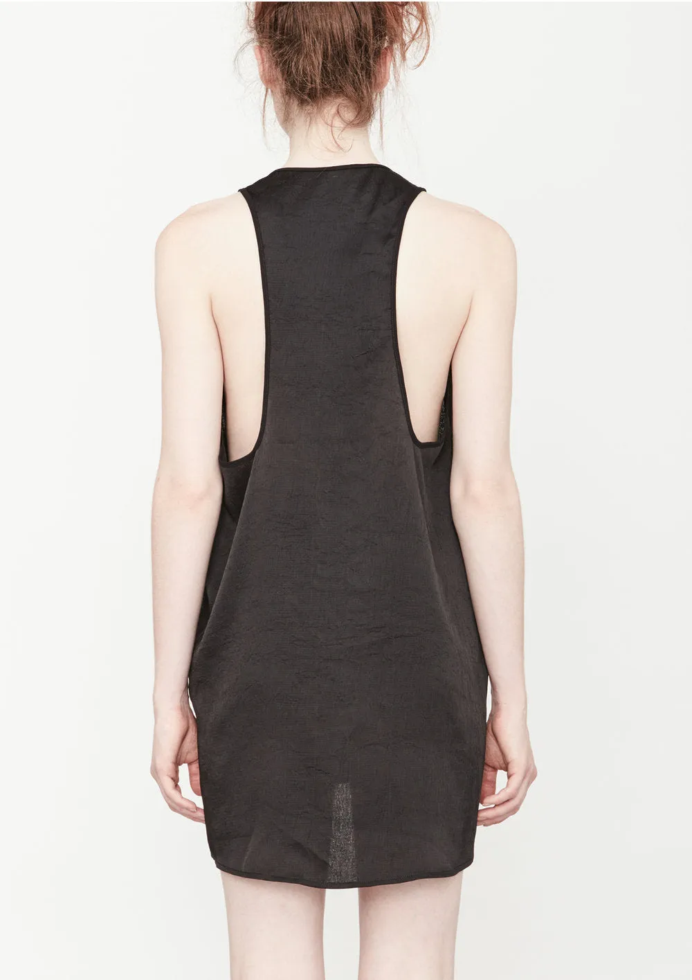 TANK TOP / DRESS OVERSIZED - black shiny