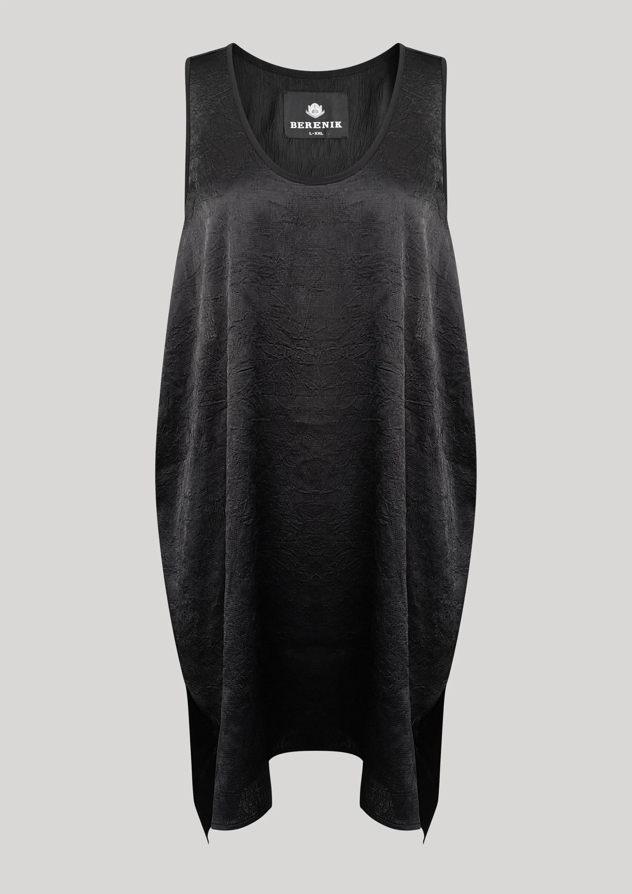 TANK TOP / DRESS OVERSIZED - black shiny