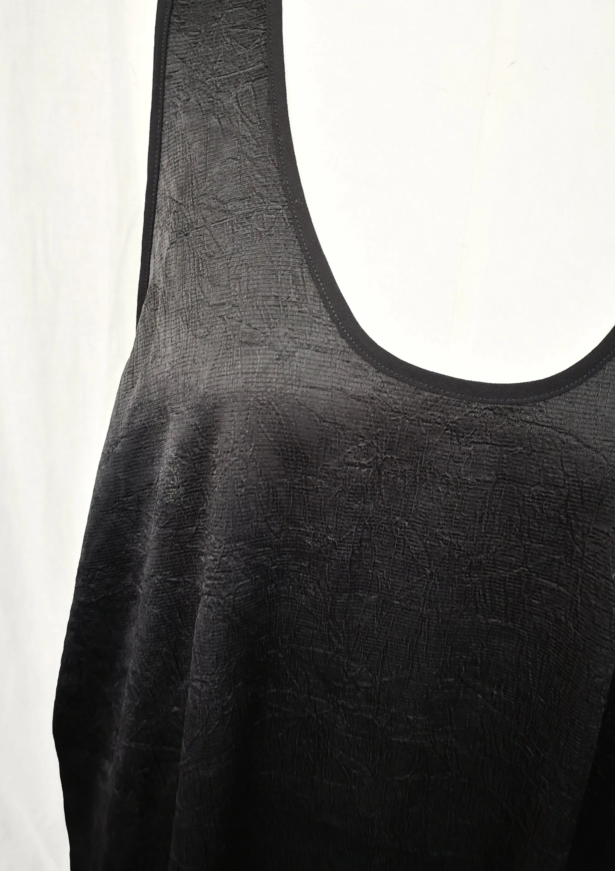 TANK TOP / DRESS OVERSIZED - black shiny