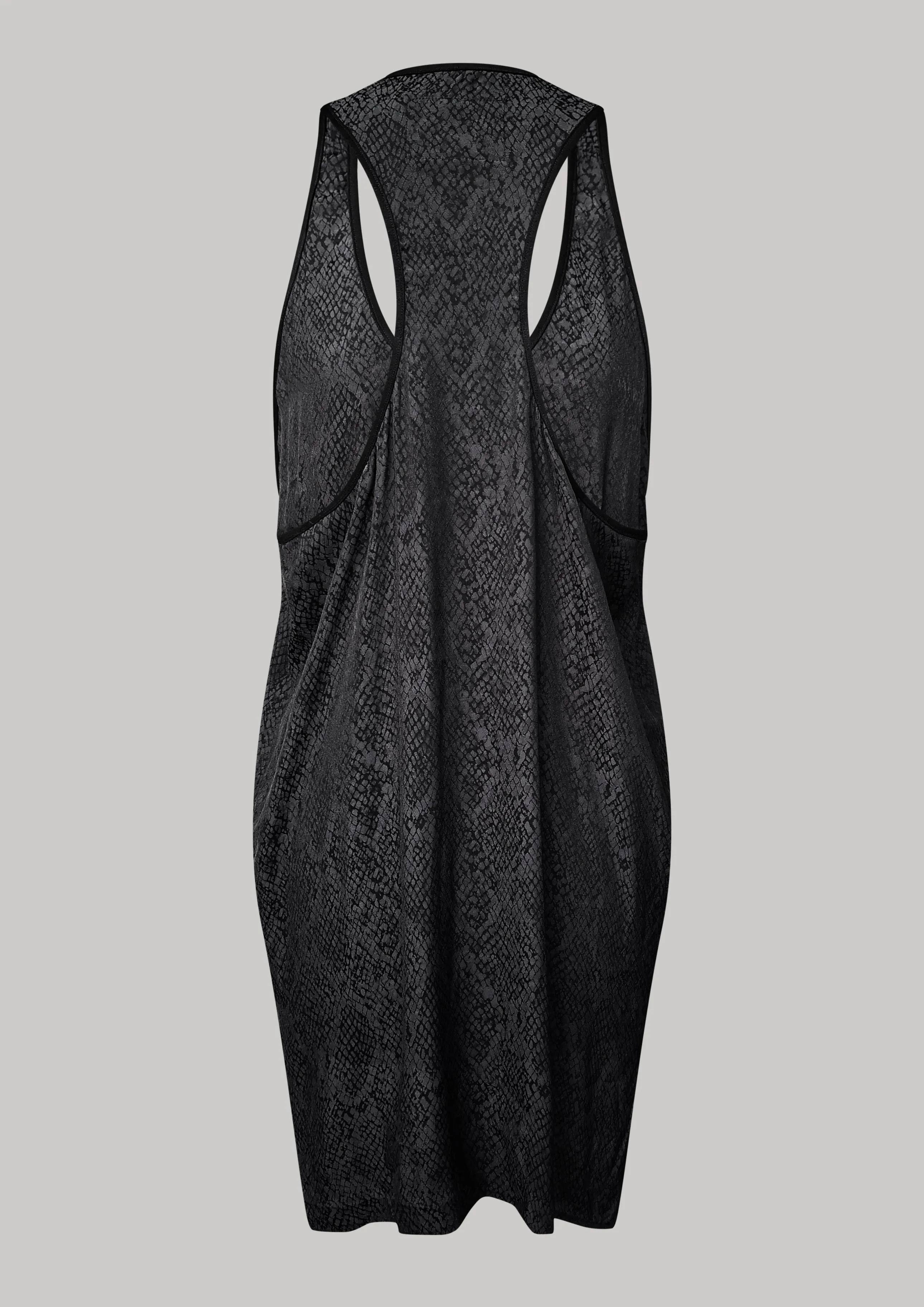 TANK TOP / DRESS OVERSIZED - JACQUARD SATIN black snake