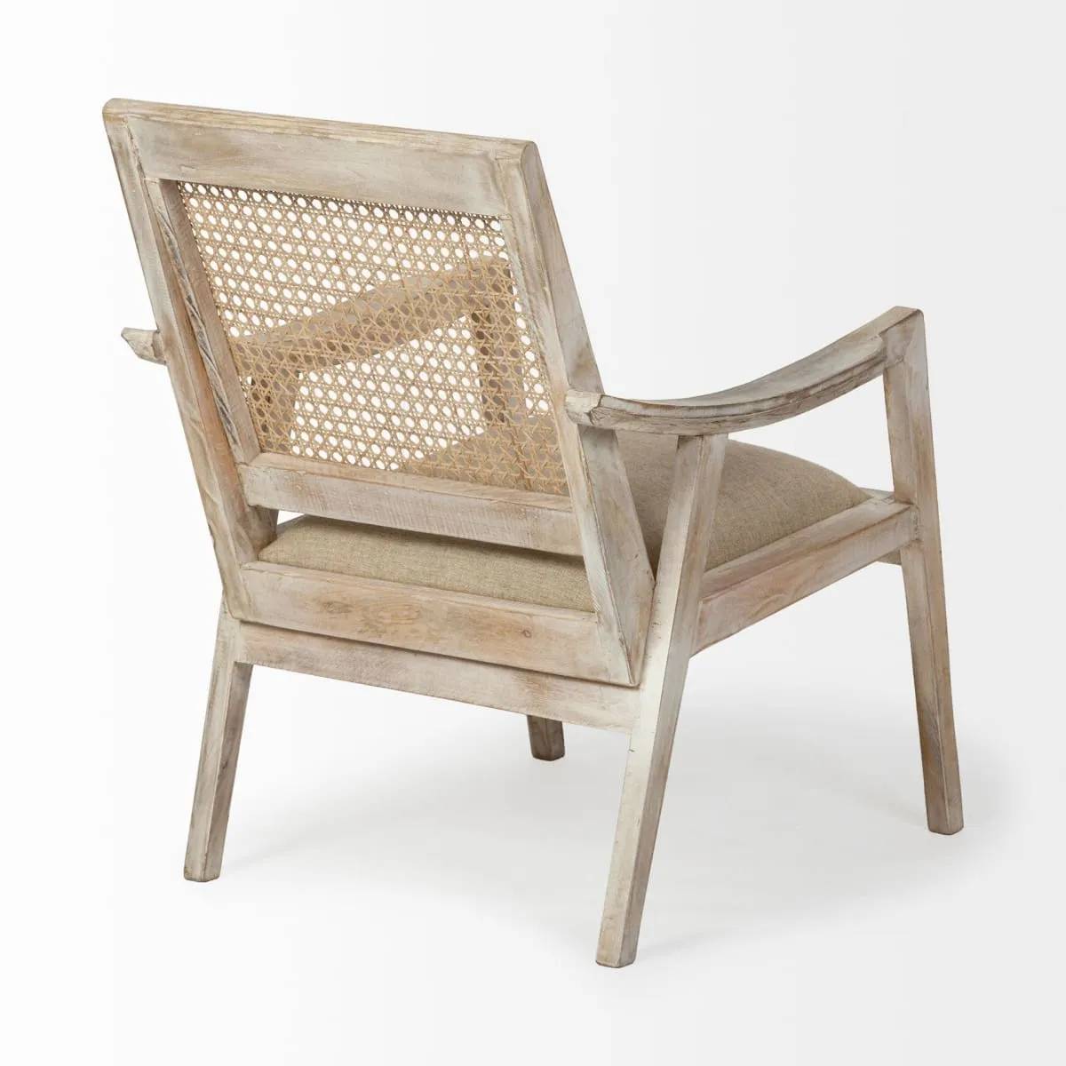 Teryn Accent Chair Cream Linen | Natural Wood