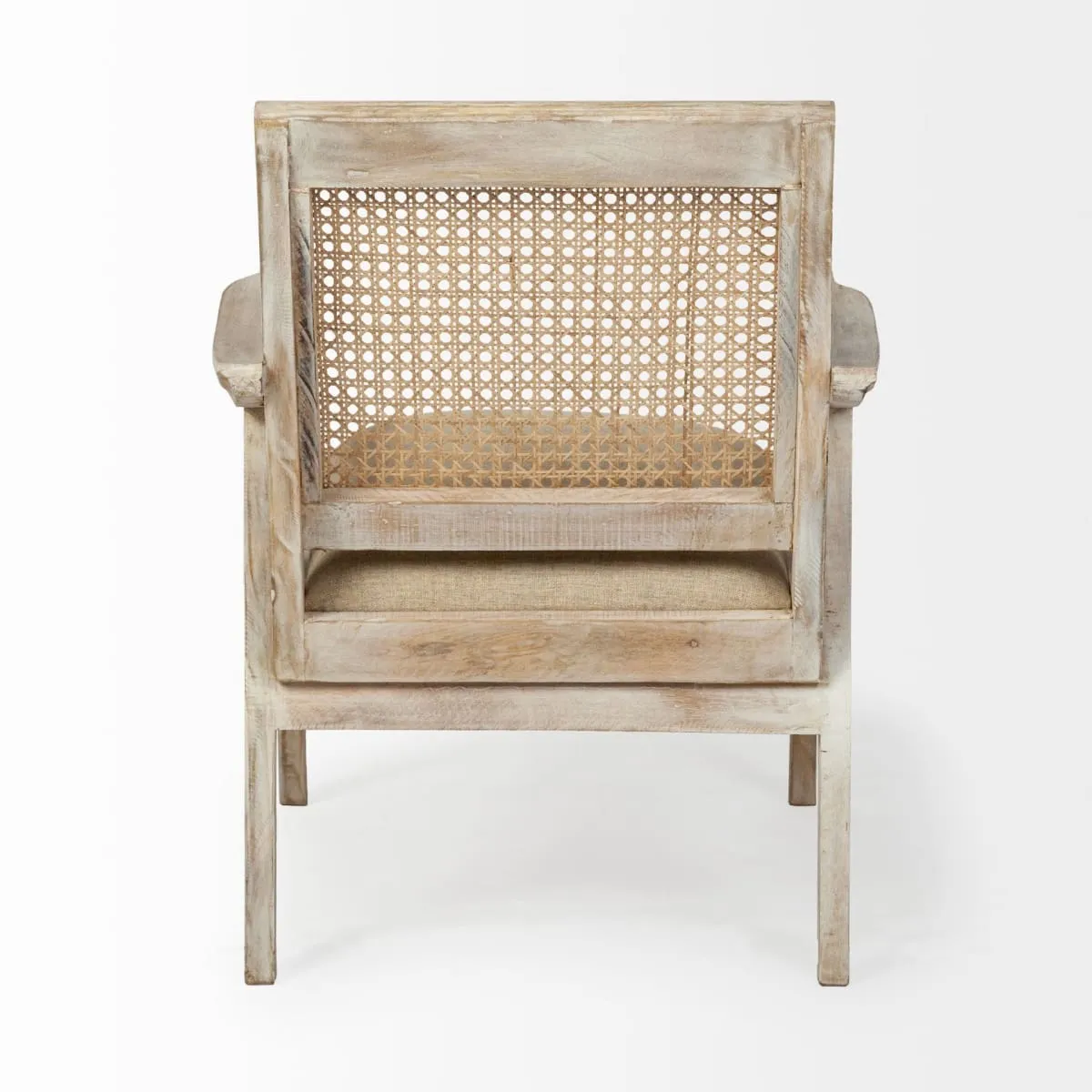 Teryn Accent Chair Cream Linen | Natural Wood