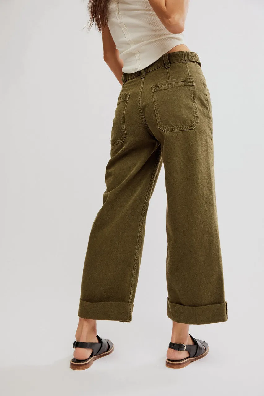 The Palmer Cuffed Jean By Free People - Army