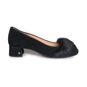 UGG Koa Fluff Heel Black Shoes - Women's