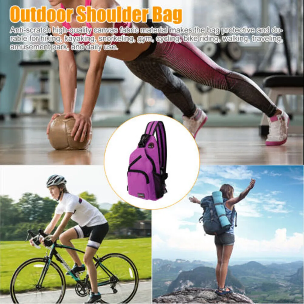 US 1-2 Pack Water-Proof Chest Pack Travel Shoulder Sling Backpack Crossbody Bag