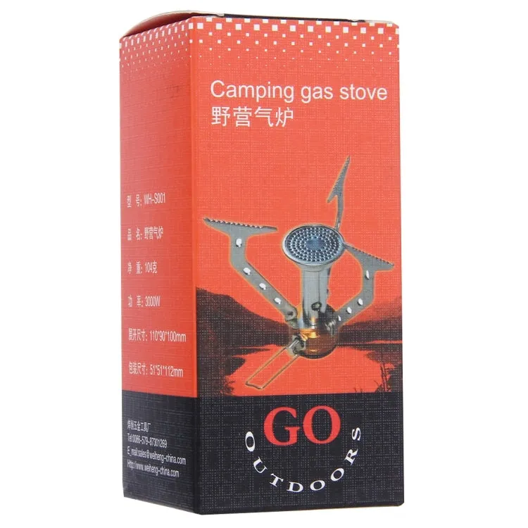 WH-S001 Outdoor Portable Ultra Mini Stainless Steel Gas Stove Camping Gas Stove(Silver)