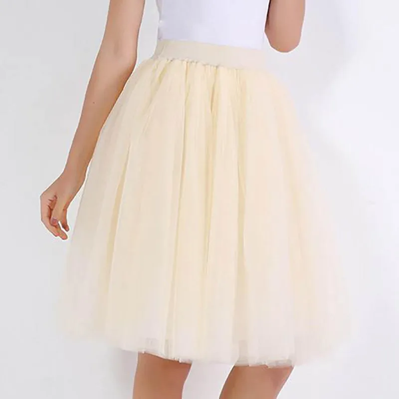 Whimsical Women's Multi-layer Knee Length Puffy Tulle Skirts