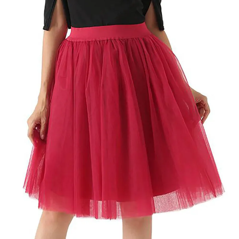 Whimsical Women's Multi-layer Knee Length Puffy Tulle Skirts