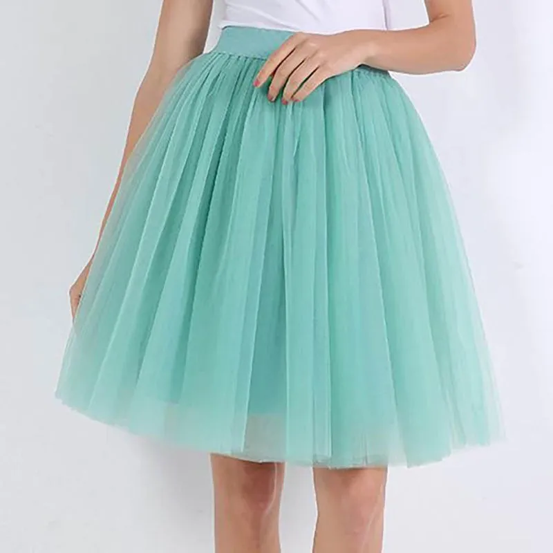 Whimsical Women's Multi-layer Knee Length Puffy Tulle Skirts