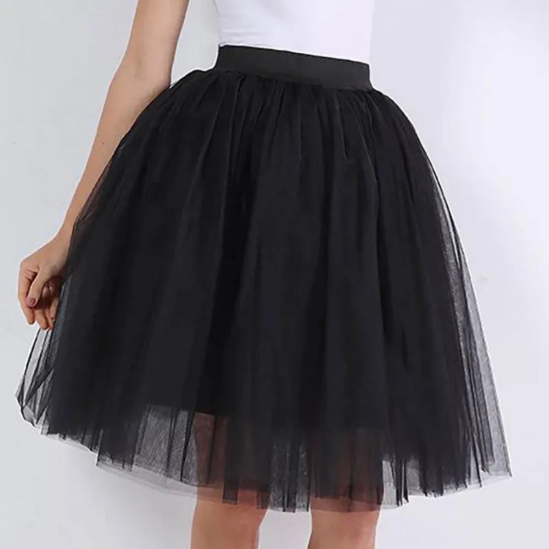 Whimsical Women's Multi-layer Knee Length Puffy Tulle Skirts