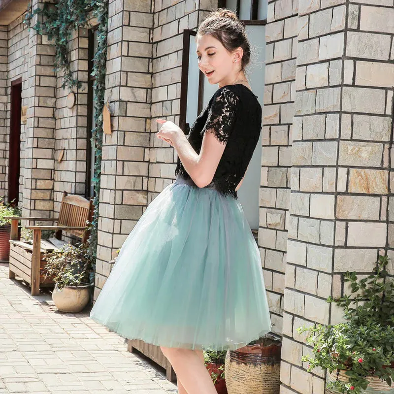 Whimsical Women's Multi-layer Knee Length Puffy Tulle Skirts