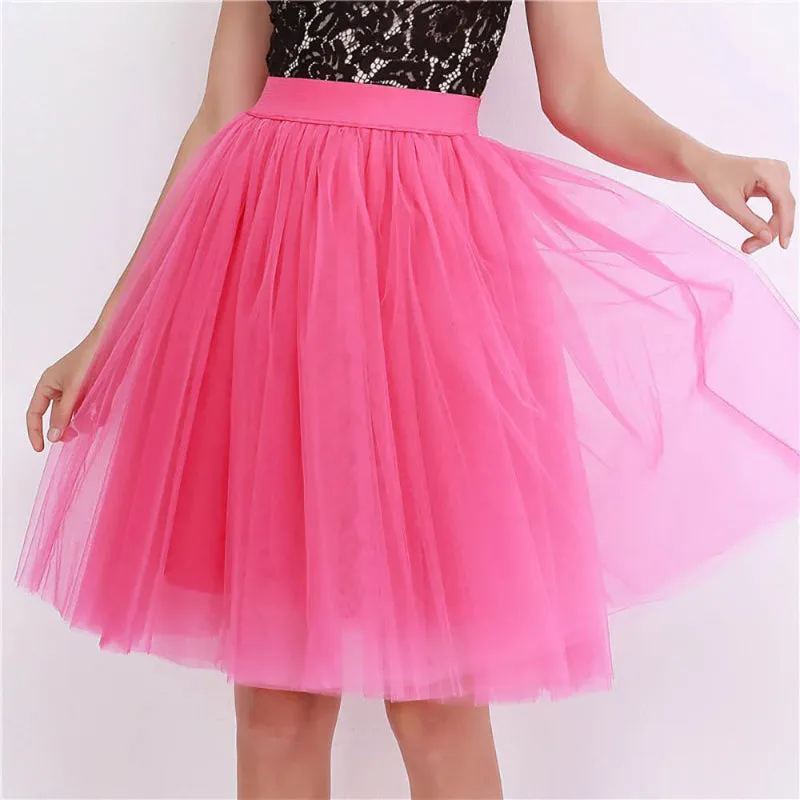 Whimsical Women's Multi-layer Knee Length Puffy Tulle Skirts