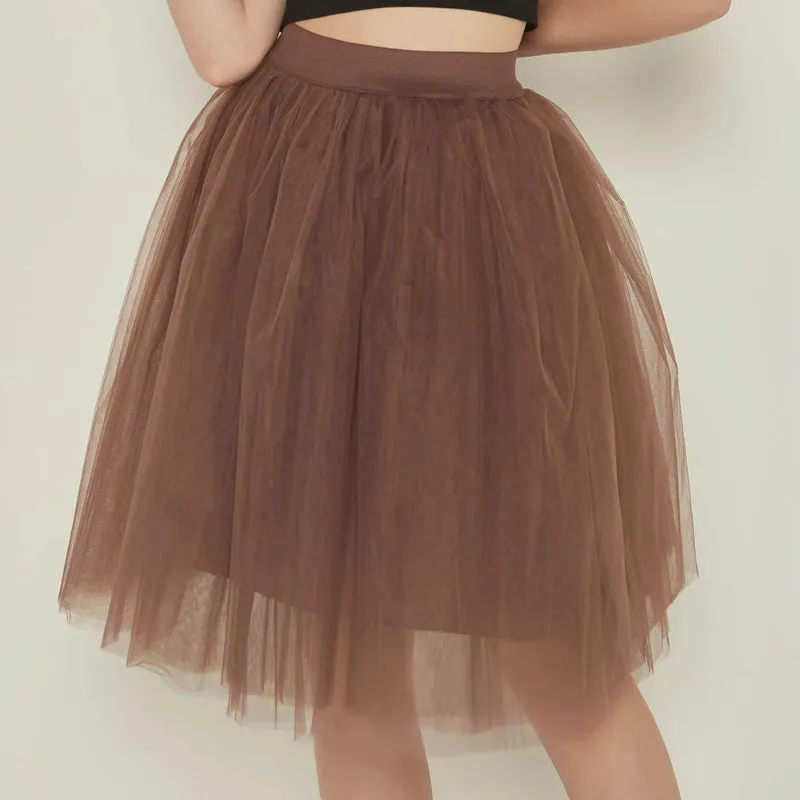 Whimsical Women's Multi-layer Knee Length Puffy Tulle Skirts