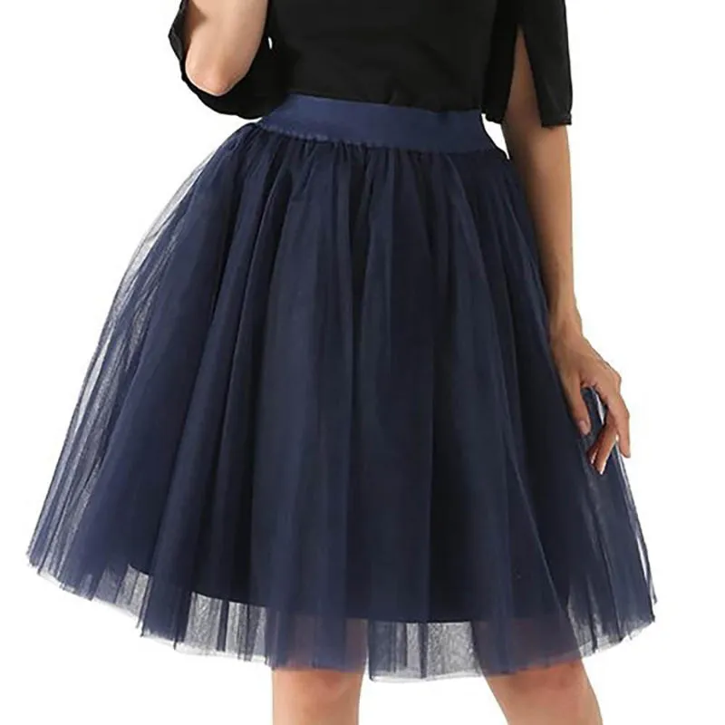 Whimsical Women's Multi-layer Knee Length Puffy Tulle Skirts