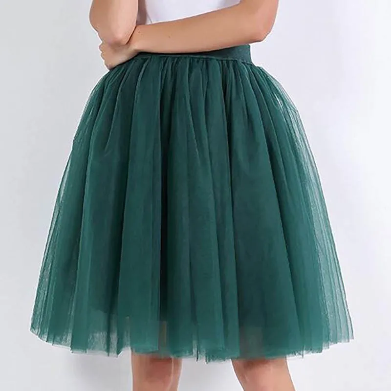 Whimsical Women's Multi-layer Knee Length Puffy Tulle Skirts