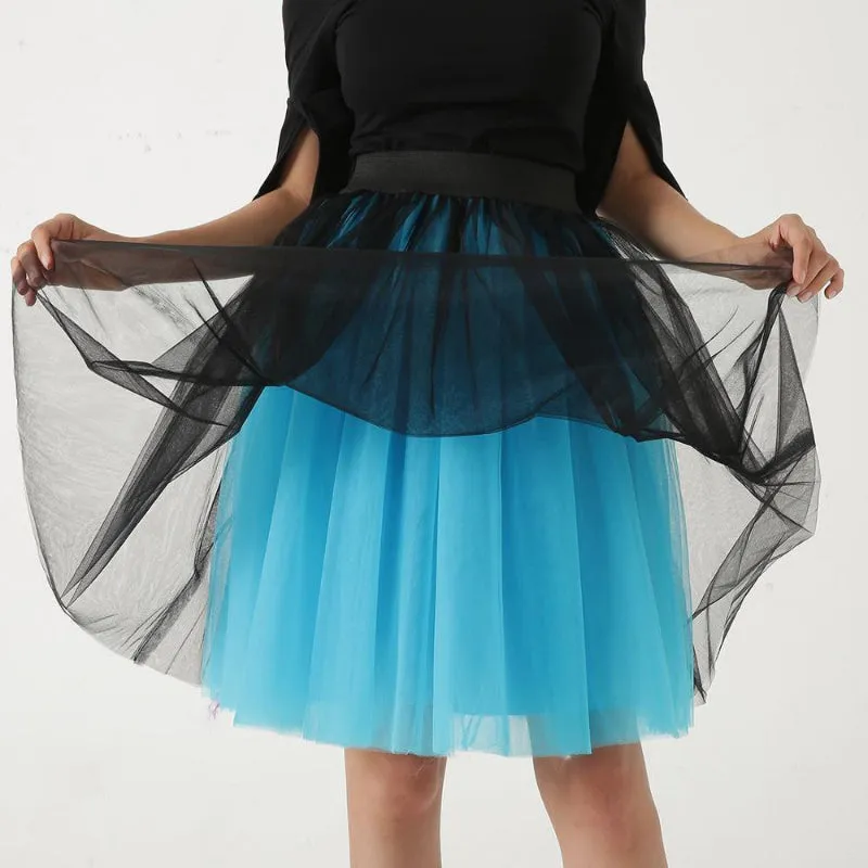 Whimsical Women's Multi-layer Knee Length Puffy Tulle Skirts