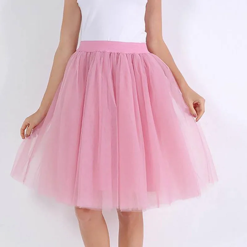 Whimsical Women's Multi-layer Knee Length Puffy Tulle Skirts