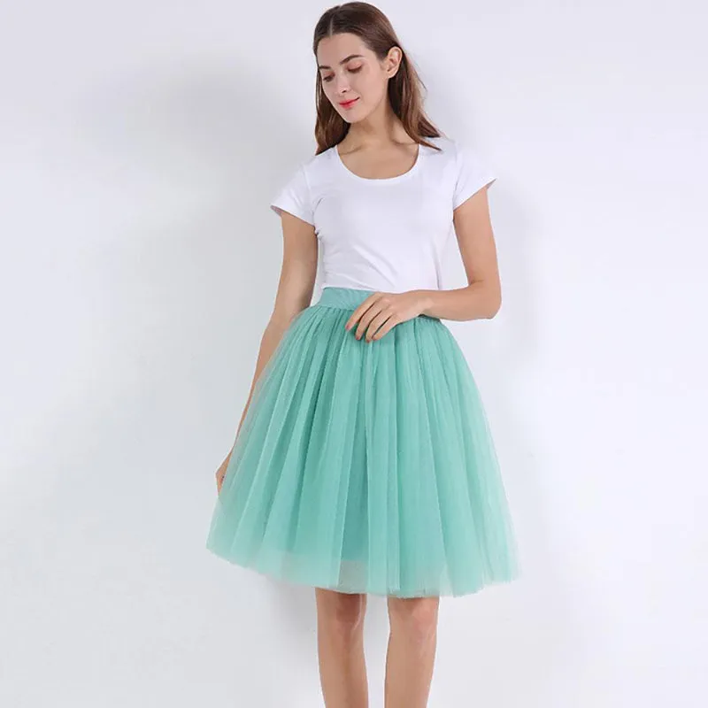 Whimsical Women's Multi-layer Knee Length Puffy Tulle Skirts