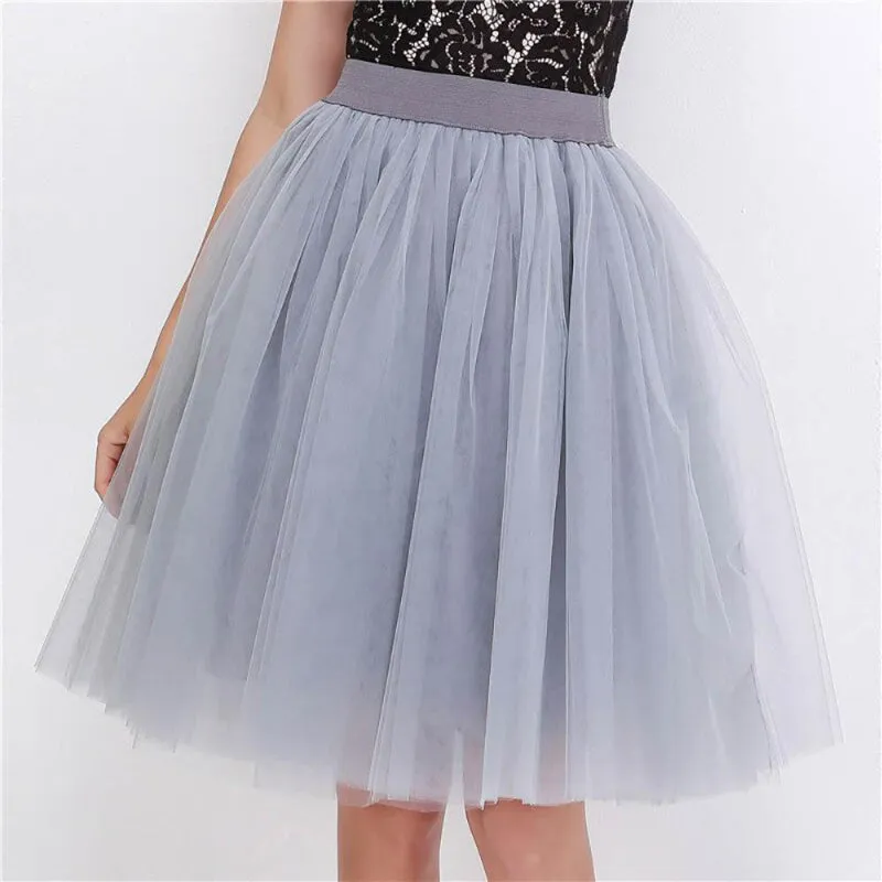 Whimsical Women's Multi-layer Knee Length Puffy Tulle Skirts