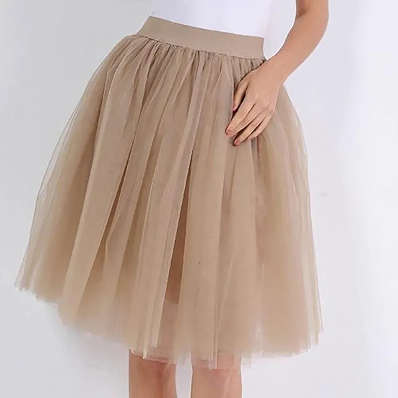 Whimsical Women's Multi-layer Knee Length Puffy Tulle Skirts