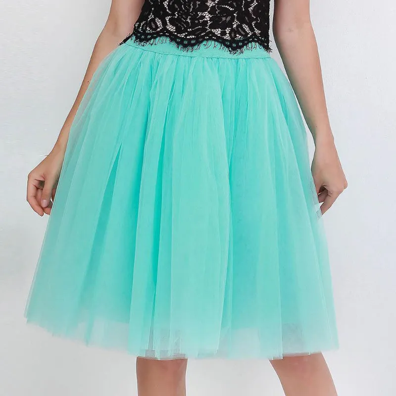 Whimsical Women's Multi-layer Knee Length Puffy Tulle Skirts