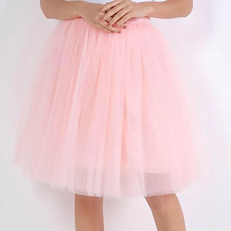 Whimsical Women's Multi-layer Knee Length Puffy Tulle Skirts