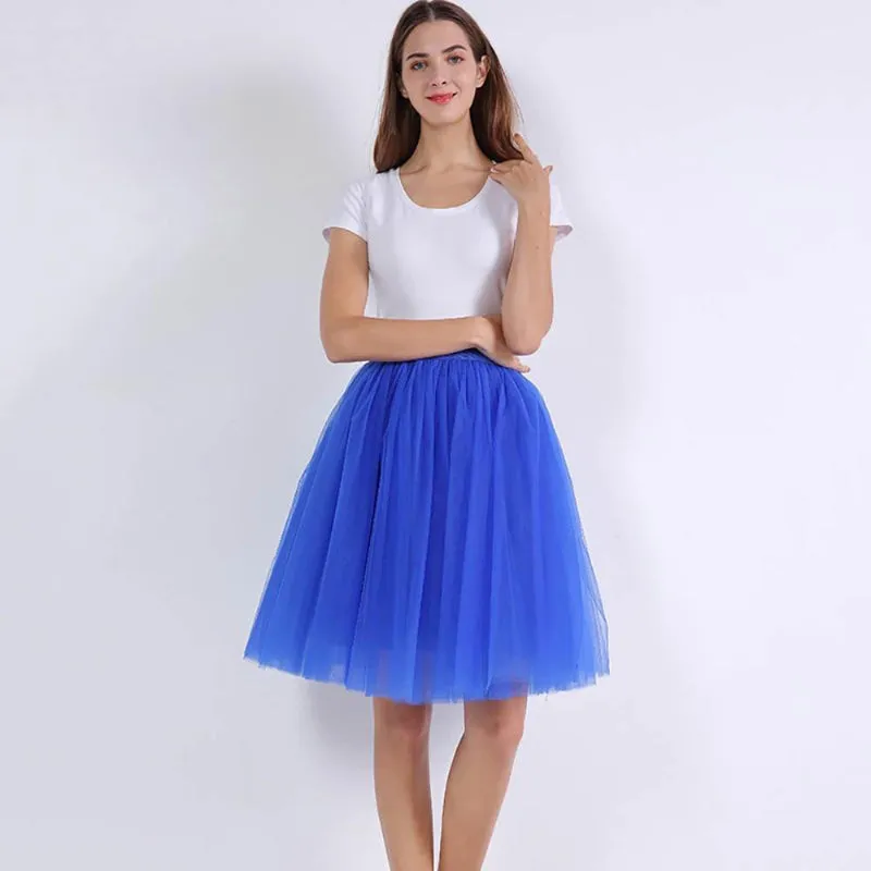 Whimsical Women's Multi-layer Knee Length Puffy Tulle Skirts