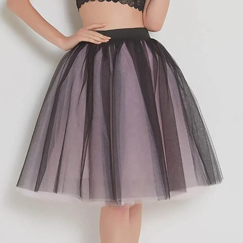 Whimsical Women's Multi-layer Knee Length Puffy Tulle Skirts