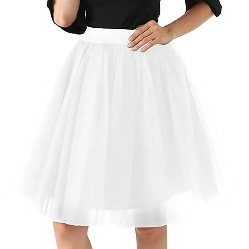 Whimsical Women's Multi-layer Knee Length Puffy Tulle Skirts