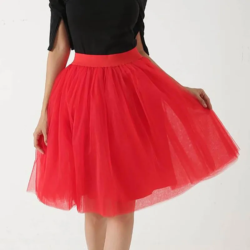 Whimsical Women's Multi-layer Knee Length Puffy Tulle Skirts