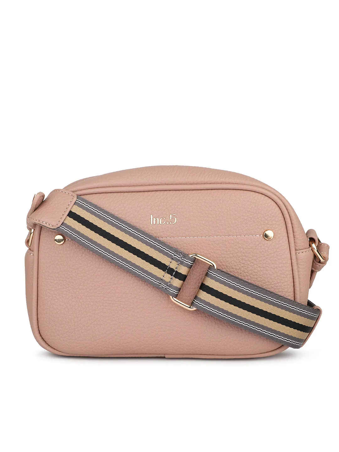 Women Pink Structured Sling Bag