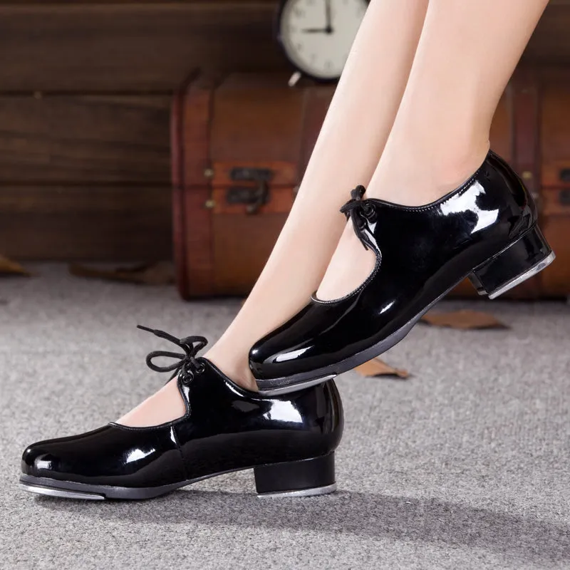 Women's Leatherette 4cm Heel Tap Shoes With Lace-up Dance Shoes