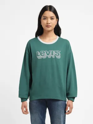 Womens Printed Crew Neck Sweatshirts